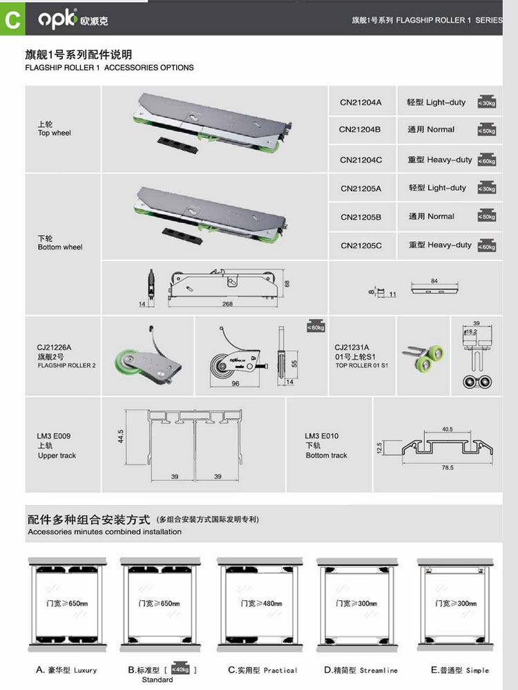 opk欧派克高端移门阻尼缓冲器上下同步1