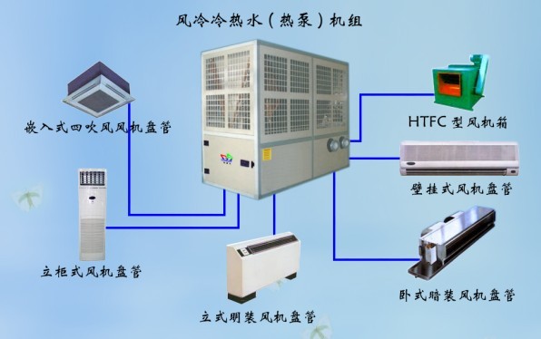 空调系统  模块化的,采用风冷冷凝器,水冷蒸发器,带有热泵功能的空调