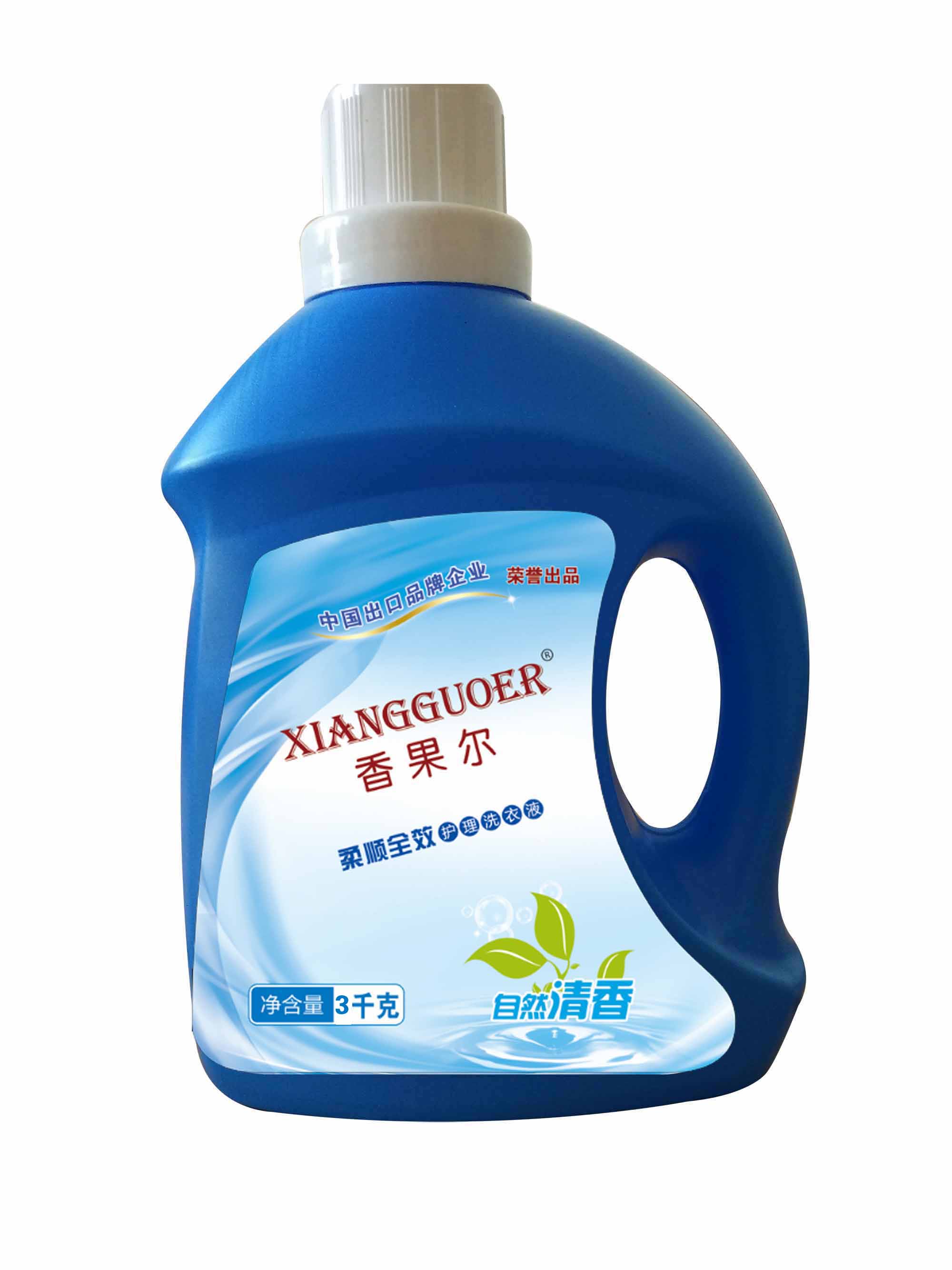 香果尔洗衣液 3千克 蓝色瓶装 自然清香 不伤手 洗得干净 柔顺全效
